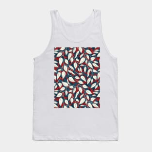 Minimalist Leaf Line Art Illustration as a Seamless Surface Pattern Design Tank Top